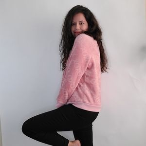 3x20 XOXO Pink Velour Sweater/Sweatshirt